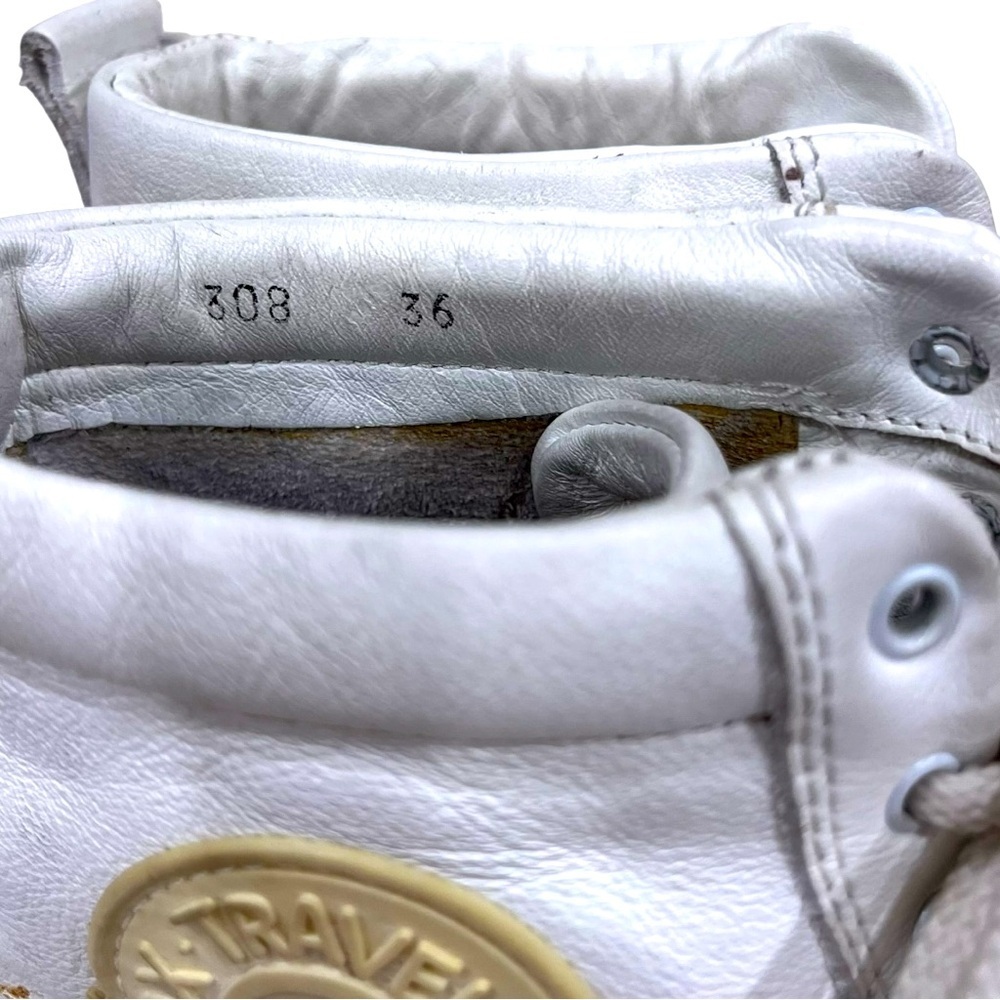 Vintage Travel Fox White Leather High-Top Sneakers 36 - Picture 9 of 10